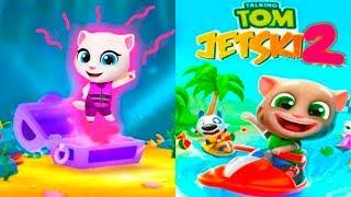 Аквабайк Говорящего Тома 2 #5 ДРУЗЬЯ Анджела Хэнк и Джинджер Talking Tom Jetsky 2   Том Аквабайк