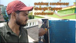 LG non Inverter AC condenser replace to copper condenser.#azamservice.#lgac#copper #condenser #lg