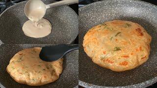 Wheat Flour Garlic Paratha Recipe with Liquid Dough in 5 mins  No Rolling No Kneading Paratha 