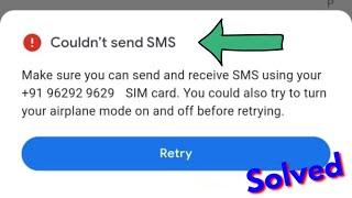 Fix couldnt send sms google pay error  cant send sms on gpay problem solved