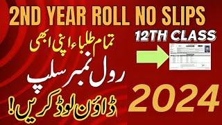 12th Class 2nd Year Roll Number Slip 2024  Inter Roll Number Slip 2024 All BISE Boards  WAQAS ABID