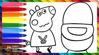 Draw and Color Peppa Pig Who Needs To Pee Pee  Drawings for Kids