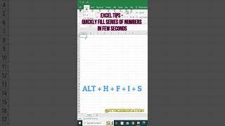 Excel Tips - Quickly fill series of numbers in few seconds