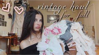 vintage fall shopping haul  clothing home decor vinyls & more