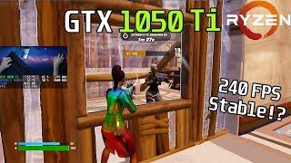 GTX 1050 TI · RYZEN 5 5600X · 80% 3D · Performance Mode · Fortnite Chapter 2
