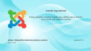 Joomla Tags – Video tutorial