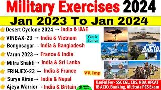 Military Exercise 2024  January to December 2023  युद्ध अभ्यास 2024  Current Affairs 2024