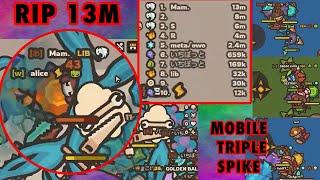 TAMING.IO KIRU DESTROY 13 MILLION HIGH SCORE & TRIPLE SPIKES CLIPS ON MOBILE *community clips*