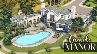 GRANDE MANOR  Luxury Estate in the Hills  Pool Fitness Room Garage  The Sims 4 CC Speed Build