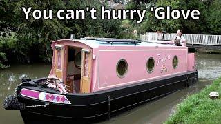 341. Canal boating on a brand new tiny and very pink narrowboat.