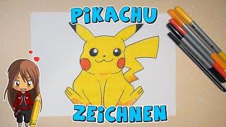 Pikachu aus Pokémon einfach malen für Kinder  ab 10 Jahren  Malen mit Evi  deutsch