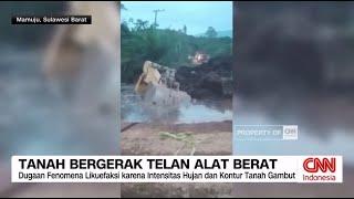 Detik-detik Tanah Bergerak Telan Alat Berat di Mamuju Tengah