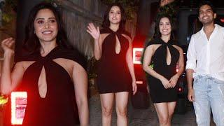 Nushrat Bharucha in Black with Anud at Amrita Singhs Birthday Party