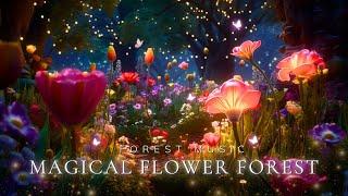 Magical Forest Music + Beautiful Flower Forest Space  Relax Rest & Enjoy a Good Nights Sleep 