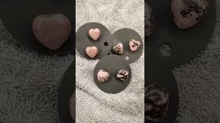 New this week Rhodonite Heart Shapped Stud Earrings on Sterling Silver Backs