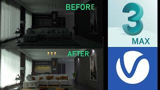 Interior lighting tutorial in 3ds Max  Vray5 3ds Max 2022