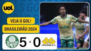 PALMEIRAS 5 X 0 CRICIÚMA - BRASILEIRÃO 2024 VEJA OS GOLS