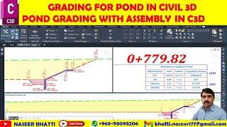 Grading for Pond in Civil 3d  Pond Grading in Civil 3d  Assembly from Polyline in Civil 3d