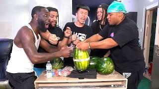 Fanum Does The Watermelon Challenge With His Friends..