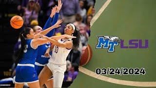 Full Game  LSU vs Middle Tennessee - March 24 2024  NCAA Womens Championship