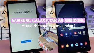Samsung Galaxy Tab A9 Unboxing + Case + Tempered Glass ️  setup  #samsunggalaxytabA9unboxing