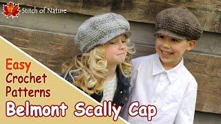 EASY CROCHET HAT PATTERNS - The Belmont Newsboy Hat  Scally Cap