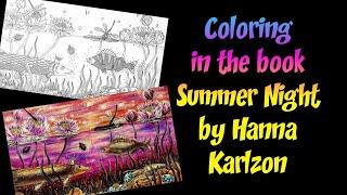 Speed coloring in the book Summer Night by Hanna Karlzon