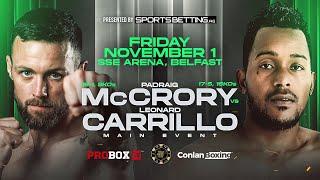 CONTENDER SERIES  LIVE BOXING  McCrory vs Carrillo  Friday November 1