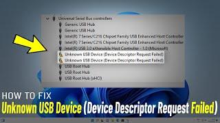Fix Unknown USB Device Device Descriptor Request Failed Windows 1110  Solve unknown usb device