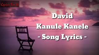 Kanule kanele song lyrics