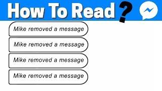 How To Read Deleted Messages On Messenger  Removed a message 