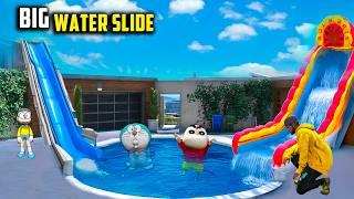 Franklin & shinchan NewBiggest Water Slide In Wonderla GTA5 Telugu  Tri Star