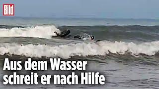 Fast ertrunken Menschenkette rettet Schwimmer  Philippinen