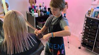 11-Year-Old Aspiring Celeb Hairstylist Runs a Hair Salon In His Parents Basement