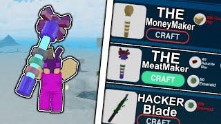 NOOB WITH MEATMAKER TROLLING *ADMIN WEAPON* Roblox Booga Booga