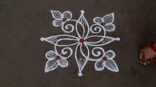 simple and easy daily rangoli design 3*1dots small beautiful kolam easy rangoli design Anusworld