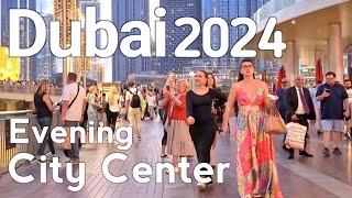 Dubai 4k Amazing Evening City Center Burj Khalifa Walking Tour 