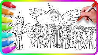 Coloring Pages MY LITTLE PONY. How to color My Little Pony. Easy Drawing Tutorial Art. MLP Coloring