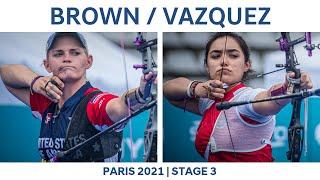 Mackenzie Brown v Ana Vazquez – recurve women bronze  Paris 2021 Hyundai Archery World Cup S3