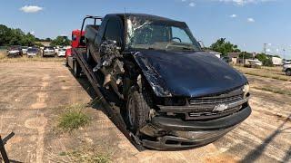 Chevy Silverado Hits Parked Amazon Van