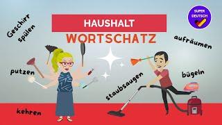 Deutsch lernen Haushalt  Hausarbeit - Wortschatz