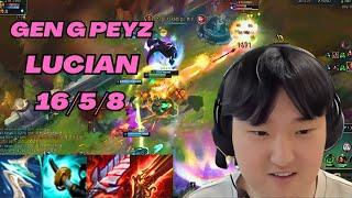 GEN G PEYZ PLAYS LUCIAN VS ZERI ADC KR GRANDMASTER PATCH 13.10 League of Legends Full Gameplay