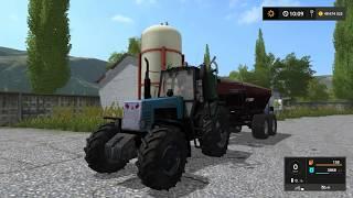 Farming Simulator 2017.  КОЛХОЗ ИМ. МИЧУРИНА. Трактор Белорус МТЗ-1221. Разбрасыватель  РУ 7000.