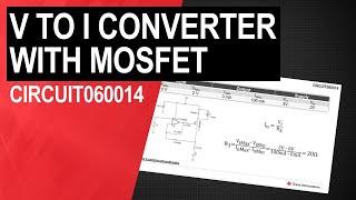 Voltage-to-current V-I converter circuit with MOSFET