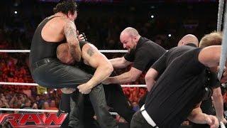 Brock Lesnar confronts The Undertaker Raw July 20 2015