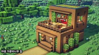 ️Minecraft  How To Build a Cute Survival Spruce Wooden House - 마인크래프트 강좌  귀여운 야생 가문비나무 집 만들기