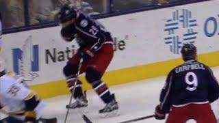 Cody Goloubef Takes a Puck to the Mouth - Broken Jaw