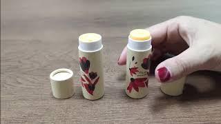 Push up Kraft Paper White Cardboard Paper Tube for Lip BalmDeodorant Container