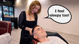 ASMR  Head Massage Shave and Haircut by Bella Thai Female Barber