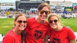 Abby Wambach Christie Rampone and Kelley O’Hara Kick Off The Daytona 500